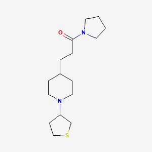molecular formula C16H28N2OS B3811258 4-[3-oxo-3-(1-pyrrolidinyl)propyl]-1-(tetrahydro-3-thienyl)piperidine 