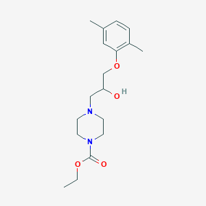 molecular formula C18H28N2O4 B381126 Ethyl 4-[3-(2,5-dimethylphenoxy)-2-hydroxypropyl]-1-piperazinecarboxylate 