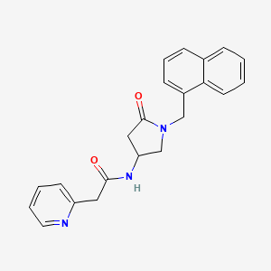 molecular formula C22H21N3O2 B3811261 N-[1-(1-naphthylmethyl)-5-oxo-3-pyrrolidinyl]-2-(2-pyridinyl)acetamide 