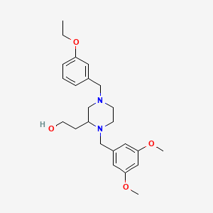 molecular formula C24H34N2O4 B3811266 2-[1-(3,5-dimethoxybenzyl)-4-(3-ethoxybenzyl)-2-piperazinyl]ethanol 