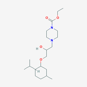 molecular formula C20H38N2O4 B381127 Ethyl 4-{2-hydroxy-3-[(2-isopropyl-5-methylcyclohexyl)oxy]propyl}-1-piperazinecarboxylate 