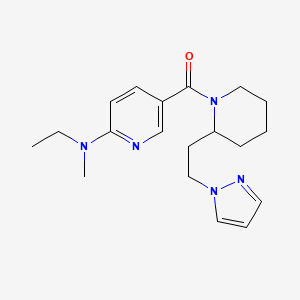 molecular formula C19H27N5O B3811288 N-ethyl-N-methyl-5-({2-[2-(1H-pyrazol-1-yl)ethyl]-1-piperidinyl}carbonyl)-2-pyridinamine 
