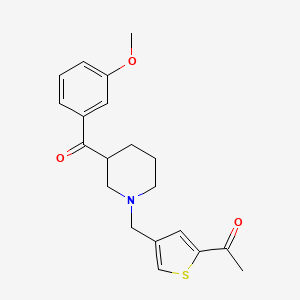 molecular formula C20H23NO3S B3811294 1-(4-{[3-(3-methoxybenzoyl)-1-piperidinyl]methyl}-2-thienyl)ethanone 