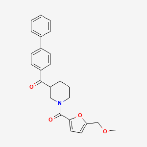 molecular formula C25H25NO4 B3811296 4-biphenylyl{1-[5-(methoxymethyl)-2-furoyl]-3-piperidinyl}methanone 