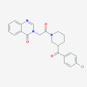 molecular formula C22H20ClN3O3 B3811297 3-{2-[3-(4-chlorobenzoyl)-1-piperidinyl]-2-oxoethyl}-4(3H)-quinazolinone 