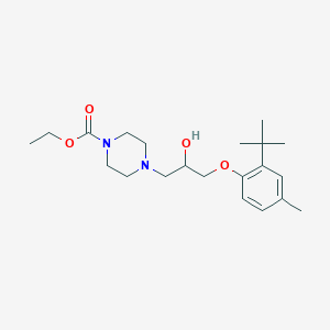 Ethyl 4-[3-(2-tert-butyl-4-methylphenoxy)-2-hydroxypropyl]piperazine-1-carboxylate