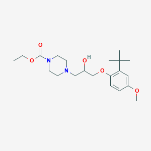 molecular formula C21H34N2O5 B381132 Ethyl 4-[3-(2-tert-butyl-4-methoxyphenoxy)-2-hydroxypropyl]piperazine-1-carboxylate 