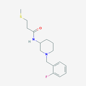 molecular formula C16H23FN2OS B3811321 N-[1-(2-fluorobenzyl)-3-piperidinyl]-3-(methylthio)propanamide 