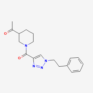 molecular formula C18H22N4O2 B3811331 1-(1-{[1-(2-phenylethyl)-1H-1,2,3-triazol-4-yl]carbonyl}-3-piperidinyl)ethanone 