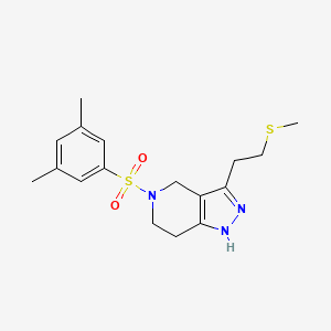 molecular formula C17H23N3O2S2 B3811332 5-[(3,5-dimethylphenyl)sulfonyl]-3-[2-(methylthio)ethyl]-4,5,6,7-tetrahydro-1H-pyrazolo[4,3-c]pyridine 