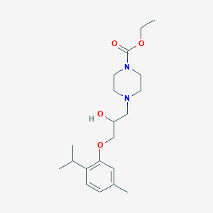 molecular formula C20H32N2O4 B381134 Ethyl 4-[2-hydroxy-3-(2-isopropyl-5-methylphenoxy)propyl]-1-piperazinecarboxylate 
