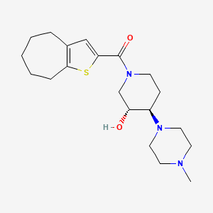 (3R*,4R*)-4-(4-methyl-1-piperazinyl)-1-(5,6,7,8-tetrahydro-4H-cyclohepta[b]thien-2-ylcarbonyl)-3-piperidinol