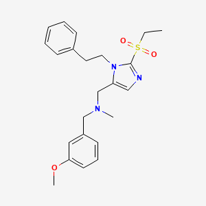molecular formula C23H29N3O3S B3811348 1-[2-(ethylsulfonyl)-1-(2-phenylethyl)-1H-imidazol-5-yl]-N-(3-methoxybenzyl)-N-methylmethanamine 