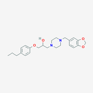 molecular formula C24H32N2O4 B381135 1-[4-(1,3-Benzodioxol-5-ylmethyl)piperazin-1-yl]-3-(4-propylphenoxy)propan-2-ol 