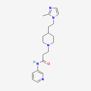 molecular formula C19H27N5O B3811352 3-{4-[2-(2-methyl-1H-imidazol-1-yl)ethyl]piperidin-1-yl}-N-pyridin-3-ylpropanamide 
