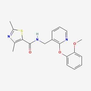 molecular formula C19H19N3O3S B3811364 N-{[2-(2-methoxyphenoxy)-3-pyridinyl]methyl}-2,4-dimethyl-1,3-thiazole-5-carboxamide 