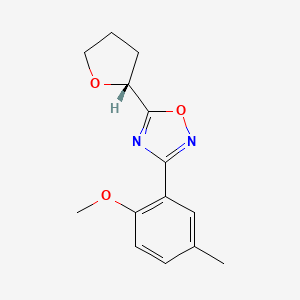 molecular formula C14H16N2O3 B3811365 3-(2-methoxy-5-methylphenyl)-5-[(2S)-tetrahydro-2-furanyl]-1,2,4-oxadiazole 