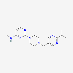 molecular formula C17H25N7 B3811373 2-{4-[(2-isopropylpyrimidin-5-yl)methyl]piperazin-1-yl}-N-methylpyrimidin-4-amine 