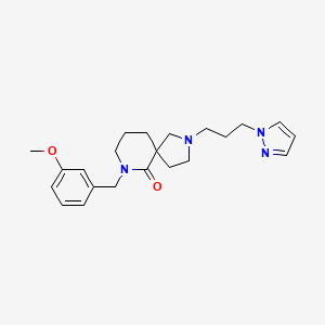 molecular formula C22H30N4O2 B3811375 7-(3-methoxybenzyl)-2-[3-(1H-pyrazol-1-yl)propyl]-2,7-diazaspiro[4.5]decan-6-one 