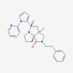 molecular formula C26H28N4O B3811379 (3aS*,5S*,9aS*)-2-(2-phenylethyl)-5-[1-(2-pyridinyl)-1H-pyrrol-2-yl]hexahydro-7H-pyrrolo[3,4-g]pyrrolizin-1(2H)-one 