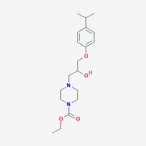 Ethyl 4-[2-hydroxy-3-(4-isopropylphenoxy)propyl]-1-piperazinecarboxylate