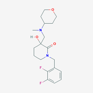 molecular formula C19H26F2N2O3 B3811380 1-(2,3-difluorobenzyl)-3-hydroxy-3-{[methyl(tetrahydro-2H-pyran-4-yl)amino]methyl}-2-piperidinone 