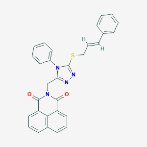 molecular formula C30H22N4O2S B381140 2-[[4-phenyl-5-[(E)-3-phenylprop-2-enyl]sulfanyl-1,2,4-triazol-3-yl]methyl]benzo[de]isoquinoline-1,3-dione CAS No. 315239-19-1