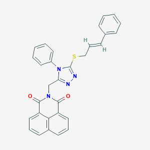 molecular formula C30H22N4O2S B381140 2-[[4-フェニル-5-[(E)-3-フェニルプロプ-2-エニル]スルファニル-1,2,4-トリアゾール-3-イル]メチル]ベンゾ[de]イソキノリン-1,3-ジオン CAS No. 315239-19-1