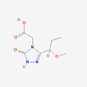 molecular formula C8H13N3O4 B3811401 [3-(1-methoxypropyl)-5-oxo-1,5-dihydro-4H-1,2,4-triazol-4-yl]acetic acid 