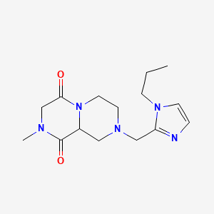 molecular formula C15H23N5O2 B3811407 2-methyl-8-[(1-propyl-1H-imidazol-2-yl)methyl]tetrahydro-2H-pyrazino[1,2-a]pyrazine-1,4(3H,6H)-dione 