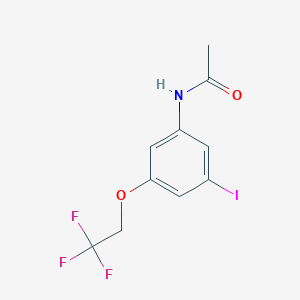molecular formula C10H9F3INO2 B381141 N-[3-iodo-5-(2,2,2-trifluoroethoxy)phenyl]acetamide 