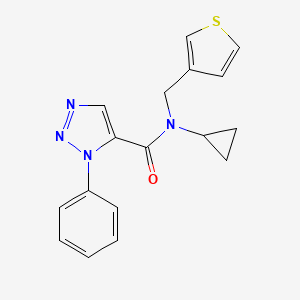 molecular formula C17H16N4OS B3811411 N-cyclopropyl-1-phenyl-N-(3-thienylmethyl)-1H-1,2,3-triazole-5-carboxamide 