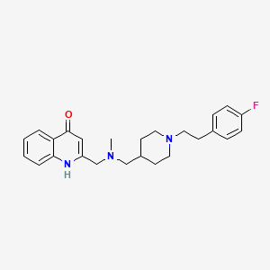 molecular formula C25H30FN3O B3811435 2-{[({1-[2-(4-fluorophenyl)ethyl]-4-piperidinyl}methyl)(methyl)amino]methyl}-4-quinolinol 