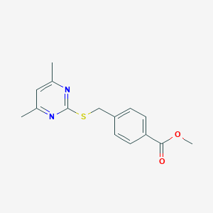 molecular formula C15H16N2O2S B381144 Methyl 4-[(4,6-dimethylpyrimidin-2-ylthio)methyl]benzoate CAS No. 326880-29-9