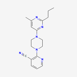 molecular formula C18H22N6 B3811455 2-[4-(6-methyl-2-propylpyrimidin-4-yl)piperazin-1-yl]nicotinonitrile 