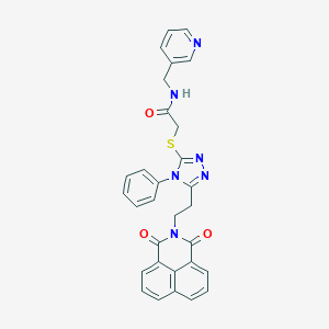 2-[[5-[2-(1,3-dioxobenzo[de]isoquinolin-2-yl)ethyl]-4-phenyl-1,2,4-triazol-3-yl]sulfanyl]-N-(pyridin-3-ylmethyl)acetamide