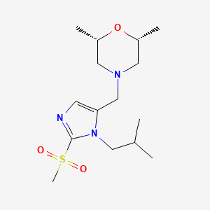 molecular formula C15H27N3O3S B3811462 (2R*,6S*)-4-{[1-isobutyl-2-(methylsulfonyl)-1H-imidazol-5-yl]methyl}-2,6-dimethylmorpholine 