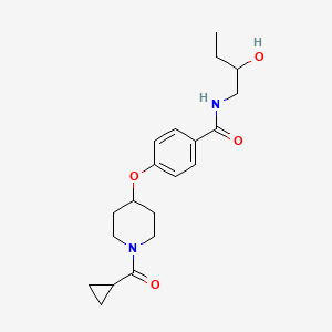 molecular formula C20H28N2O4 B3811475 4-{[1-(cyclopropylcarbonyl)-4-piperidinyl]oxy}-N-(2-hydroxybutyl)benzamide 