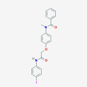 molecular formula C22H19IN2O3 B381148 N-{4-[2-(4-iodoanilino)-2-oxoethoxy]phenyl}-N-methylbenzamide 