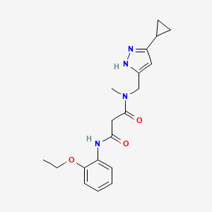 molecular formula C19H24N4O3 B3811486 N-[(5-cyclopropyl-1H-pyrazol-3-yl)methyl]-N'-(2-ethoxyphenyl)-N-methylmalonamide 