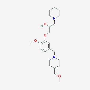 molecular formula C23H38N2O4 B3811494 1-(2-methoxy-5-{[4-(methoxymethyl)-1-piperidinyl]methyl}phenoxy)-3-(1-piperidinyl)-2-propanol 