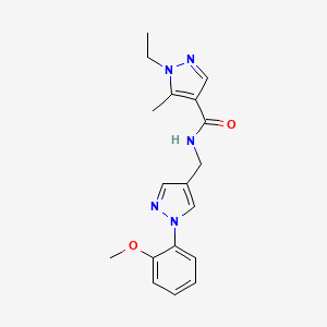 molecular formula C18H21N5O2 B3811502 1-ethyl-N-{[1-(2-methoxyphenyl)-1H-pyrazol-4-yl]methyl}-5-methyl-1H-pyrazole-4-carboxamide 