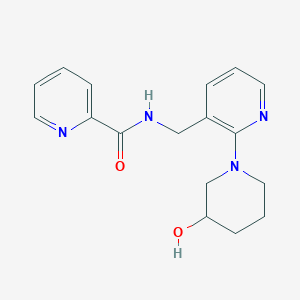 molecular formula C17H20N4O2 B3811512 N-{[2-(3-hydroxy-1-piperidinyl)-3-pyridinyl]methyl}-2-pyridinecarboxamide 