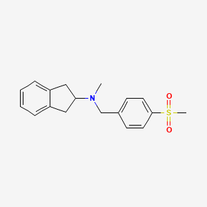 molecular formula C18H21NO2S B3811513 2,3-dihydro-1H-inden-2-yl(methyl)[4-(methylsulfonyl)benzyl]amine 