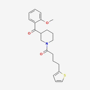 molecular formula C21H25NO3S B3811518 (2-methoxyphenyl){1-[4-(2-thienyl)butanoyl]-3-piperidinyl}methanone 