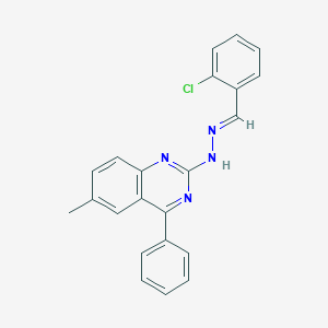 molecular formula C22H17ClN4 B381152 2-Chlorobenzaldehyde (6-methyl-4-phenyl-2-quinazolinyl)hydrazone 