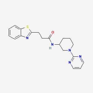 molecular formula C19H21N5OS B3811528 3-(1,3-benzothiazol-2-yl)-N-[1-(2-pyrimidinyl)-3-piperidinyl]propanamide 