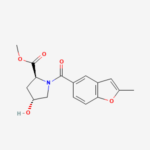 molecular formula C16H17NO5 B3811542 methyl (2S,4R)-4-hydroxy-1-[(2-methyl-1-benzofuran-5-yl)carbonyl]pyrrolidine-2-carboxylate 