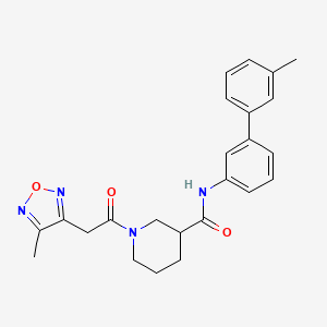 molecular formula C24H26N4O3 B3811543 N-(3'-methyl-3-biphenylyl)-1-[(4-methyl-1,2,5-oxadiazol-3-yl)acetyl]-3-piperidinecarboxamide 