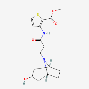 molecular formula C16H22N2O4S B3811547 methyl 3-({3-[(3-endo)-3-hydroxy-8-azabicyclo[3.2.1]oct-8-yl]propanoyl}amino)thiophene-2-carboxylate 